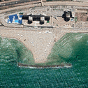 The projected rise in sea level on a beach in Haifa over the next 30 years.
