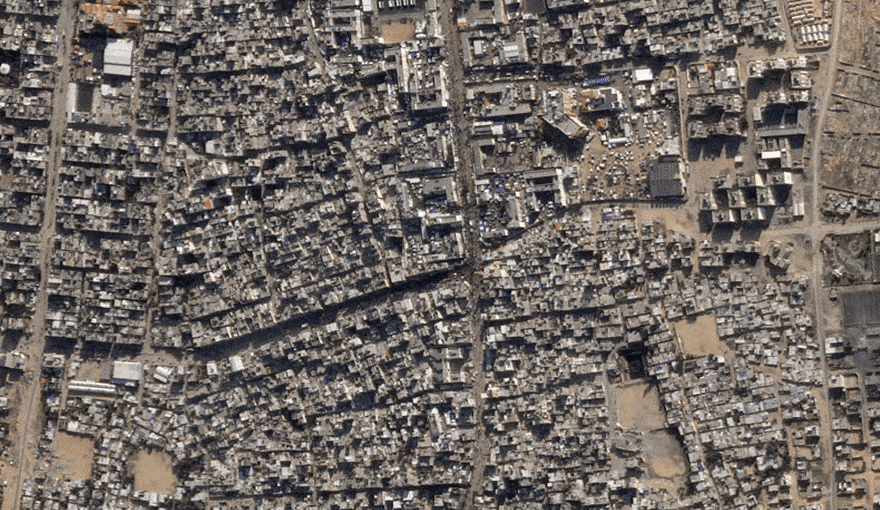 Central Khan Yunis on January 19 compared to March 2