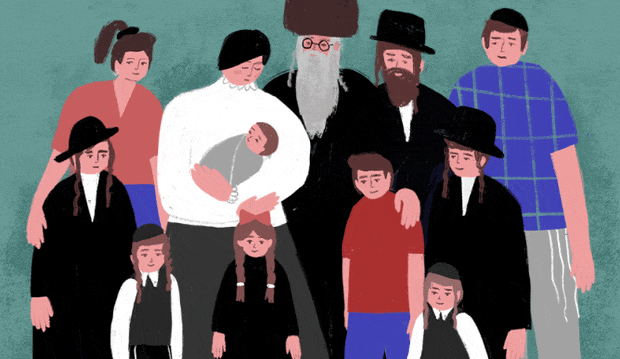 Ultra-Orthodox and secular members of a family